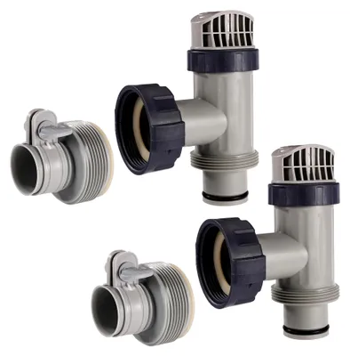Produktbild von Plungerventile und Schlauchadapter Typ B, kompatibel mit Intex-Poolteilen, Ersatz für Schlauch-Plungerventile, Zubehör für oberirdische Pools