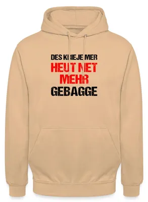 Produktbild von Spreadshirt Heut Net Mehr Gebagge Hessischer Dialekt Hessen Uni Hoodie, XL, Pfirsich