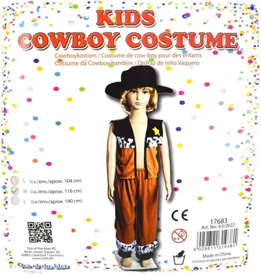 Produktbild von Jungen Cowboy Kostüm 104 - 140 cm mit Weste, Hut und Hose Sheriff