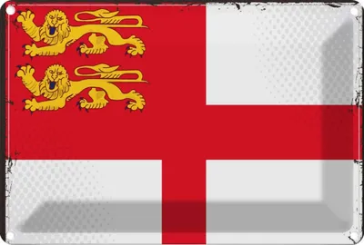 Produktbild von vianmo Blechschild 12x18 cm Sark Flagge Fahne Wappen