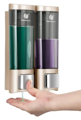 Image de Distributeur mural pour savon et gel douche (2 x 200 ml)