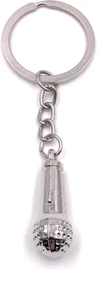 Produktbild von Onwomania Schlüsselanhänger Mikrofon Dick Aufnahme ton Metall Anhänger Charm