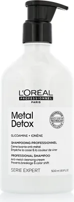 Zdjęcie produktu dla L´Oréal Professionnel Série Expert Metal Detox Professional Shampoo Anti-metal Cleasing Cream szampon oczyszczający dla połysku i ochrony farbowanych włosów 500 ml