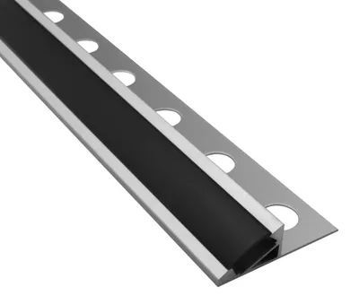 Produktbild von T77 LED Alu Fliesenprofil 10mm silber 20° 1m schwarz