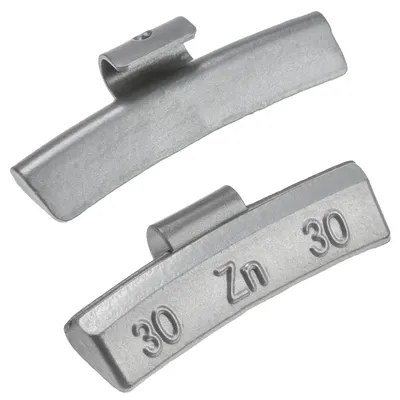 Zdjęcie produktu dla 50 sztuk obciążników wyważających o wadze 30 g do felg cynkowo-aluminiowych, obciążniki cynkowe, obciążniki ZN