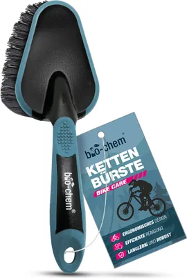 Produktbild von bio-chem Detail-Reinigungsbürste für Fahrrad – robust & präzise für Kettenblatt, Naben, Gabel, Schaltung – Nylonborsten & Gummischutz – Anti-Rutsch-Griff – 15x5 cm – ideal für Enge Stellen