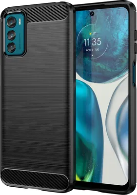 Produktbild von Moto G42 Hülle, Carbon-Faser TPU Silikon Stoßfest Schutzhülle für Motorola Moto G42 Schwarz