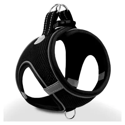 Produktbild von Hundegeschirr, Reflektierend, Weich Gepolstert, Atmungsaktives Brustgeschirr für Kleine und Mittelgroße Hunde, M, Schwarz