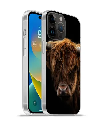 Produktbild von MuchoWow® Handyhülle Schutzhülle Hülle für Apple iPhone 14 Pro Max Schottischer Highlander - Hörner - Schwarz - Tiere - Natur - Wild - Kuh Silikon Softcase Handy Hülle - Hardcover