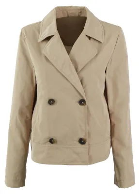 Produktbild von Damen Zweireihige Jacke Beige Größe S aus 100% Polyester mit schlanker Passform