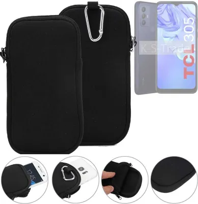 Produktbild von K-S-Trade Neopren-Hülle Handyhülle kompatibel mit TCL 305 Schutzhülle Neoprenhülle Sleeve Schutz-Hülle Gürtel Tasche Case Holster Handytasche