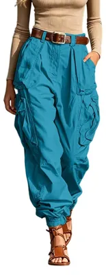 Imagen del producto de Pantalón cargo para mujer - Corte holgado - Azul
