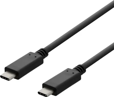 Image de Deltaco USBC-2001, 1 m, USB C, USB C, USB 2.0, 0.48 Gbit/s, Noir