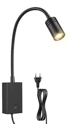 Zdjęcie produktu dla Lampa ścienna do czytania LED 3W giętka obrotowa