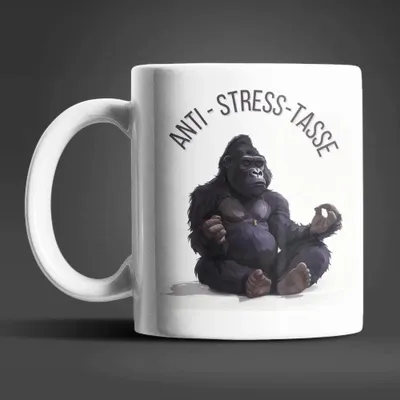 Produktbild von Yoga Affe Gorilla Anti Stress Keramik Kaffeetasse Teetasse Tasse Geschenke