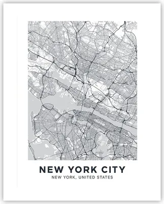 Produktbild von Poster - Poster ohne Rahmen - Neu York Karte - 40x50 cm - Wand Bild - Wanddeko - Wandbilder - Kunstposter - Wandposter - Bilder - Kunstdruck - Wanddekoration - Wandbild - P2XPA40x50-5039