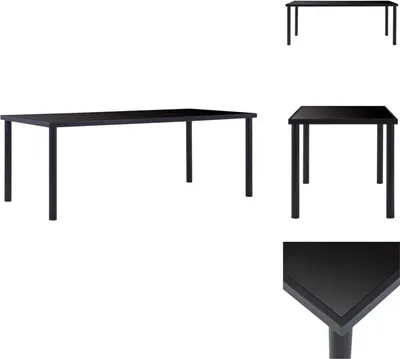 Produktbild von vidaXL Esstisch Schwarz 200 x 100 x 75 cm Hartglas -  Esstische