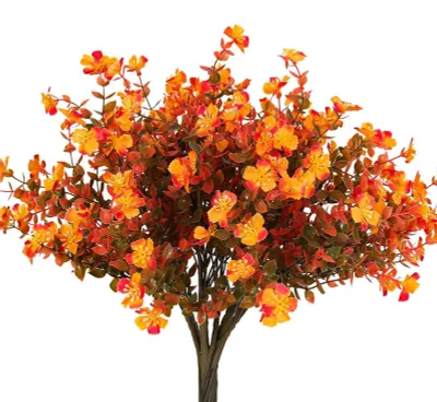 Produktbild von Künstliche Herbstblume, 7-armig, realistische Plastikblume, Tischdekoration für Zuhause, Büro, Hochzeit, Party, drinnen und draußen, künstliche Blütendekoration