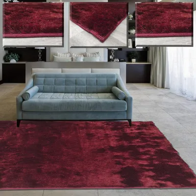 Hochflor-Teppich 140x200 cm, Rot, Polyester, sehr weich