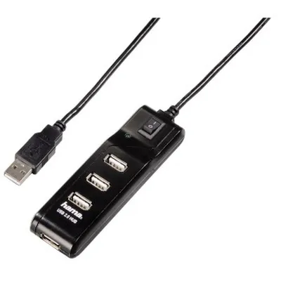 Zdjęcie produktu dla Hama 00054590, USB 2.0, USB 2.0, 480 Mbit/s, Czarny, Windows 2000/XP/Vista/7 Mac OS 10.x