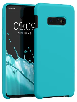 Productafbeelding van kwmobile Telefoonhoesje voor Samsung Galaxy S10e - Silicoon hoesje - Compatibel met draadloos opladen - Beschermhoesje in de kleur Cool Glacier