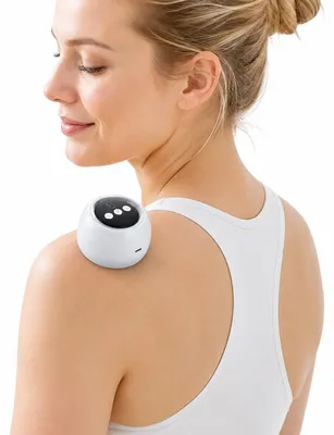 Produktbild von Massagegerät mit Wärmefunktion elektrisch, Vakuum Muskelmassagegerät mit 9 Intensitätsstufen, wiederaufladbar für Faszien und Tiefenmassage