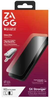 Produktbild von InvisibleShield Glass Elite, Apple, iPhone 17 Pro, Bruchfest, Staubresistent, Schlagfest, Kratzresistent, Transparent, 1 Stück(e)