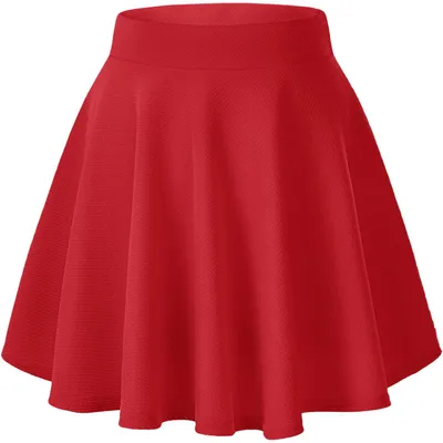 Produktbild von Damen Minirock A-Linie Glockenförmig Elastisch Elegant Rot L