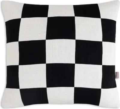 Produktbild von Knit Factory Caro Kissen - Ecru/Schwarz - 50x50 cm