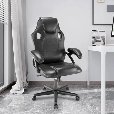 Immagine prodotto di Sedia da ufficio ergonomica - Sedia da ufficio con schienale alto, supporto lombare regolabile, 64 (P) x 62 (L) x 101 (A) cm