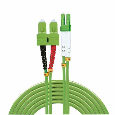 Produktbild von LINDY 10 m Glasfaser Netzwerkkabel - Cable for Netzwerkgerät - Zweiter Anschluss: 2 x SC Network - Male - 100 Gbit/s - Patchkabel - LSZH - 50/125 µm - Grün