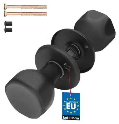 Immagine prodotto di Maniglia per porta - 45 x 45 mm - ZnAl - Nero - Girevole