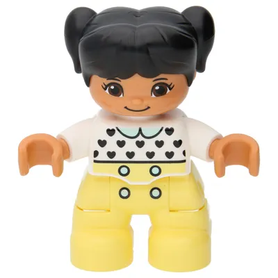 Produktbild von LEGO Duplo: Mädchen mit blassgelber Hose und weißem Oberteil