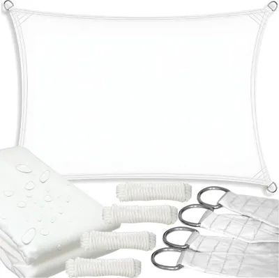 Image de Store à voile protection solaire pour terrasse balcon UV soleil blanc 4x3m