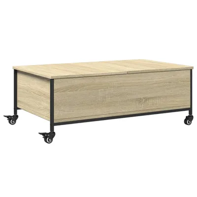 Immagine prodotto di Tavolino con Ruote Rovere Sonoma 91x55x34 cm Legno Multistrato