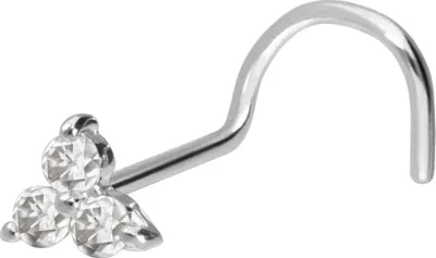 Produktbild von Nasenpiercing, Nasenstecker 14/18 Karat Gold Nasenstecker Spirale MOISSANIT-BLUME