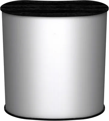 Produktbild von Lamellen Counter | ? Lamellentheke | ? Messetheke | ? Promotiontheke | ? Verkaufstheke von (Schwarz, Oval)