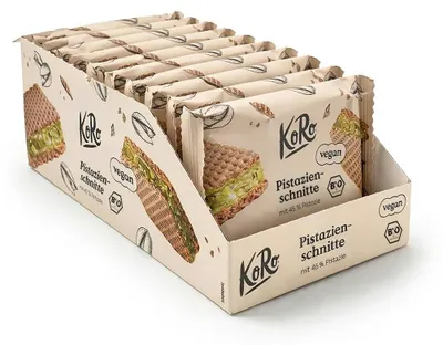 Produktbild von KoRo I Pistazienschnitte mit 45 % Pistazie 12 x 22 g