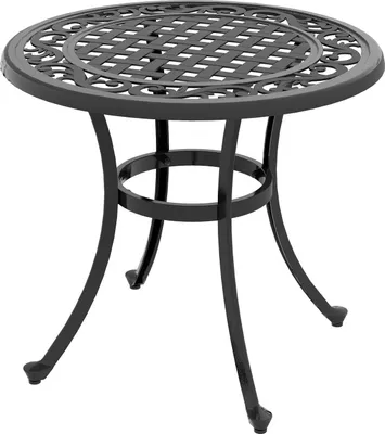 Produktbild von Beistelltisch, Gartentisch, Terrassentisch Mit Aluminiumrahmen, Couchtisch Bis 50 Kg Belastbar Für Garten, Balkon, Schwarz, 60 X 60 X 53 Cm
