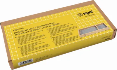 Produktbild von Zubehörablage Bambus 245x25x109mm Textileinleger hellgrau-schwarz Packung mit 12 Stück