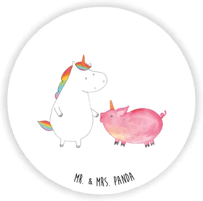 Produktbild von Mr. & Mrs. Panda magnet Einhorn Schwein - Weiß - Geschenk, Kühlschrankmagnet, Einhörner, Unicorn, für magnettafel, kühlschrank, pinwand, Freundin, büromagnete