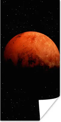 Produktbild von MuchoWow® Poster Der halb verdunkelte Mars am Himmel 80x160 cm - Kinderzimmer