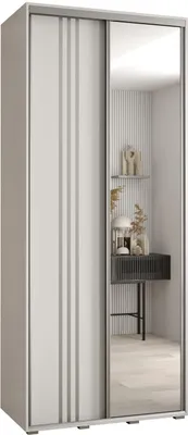 Produktbild von MEBLE KRYSPOL Davos 7 Schrank, zwei Türen - 235,2x110x60 cm - Weiß Weiß Silber