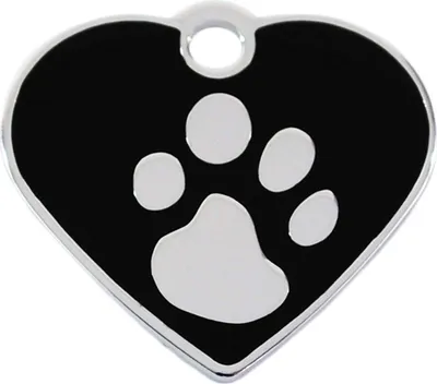 Produktbild von Identifikationsschild für Halsband Imarc Heart Schwarz Silberfarben