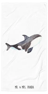 Produktbild von Mr. & Mrs. Panda Duschtuch Orca - Weiß - Geschenk, Orcas, Meer, Strandtuch, Handtuch, Arbeit, Badehandtuch, Großes, Killerwal, Wal, Duschhandtuch, Startup