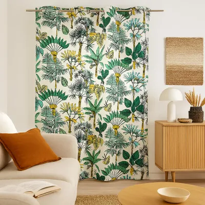 Imagen del producto de Cortina con diseño de palmeras, multicolor, 140x250 cm
