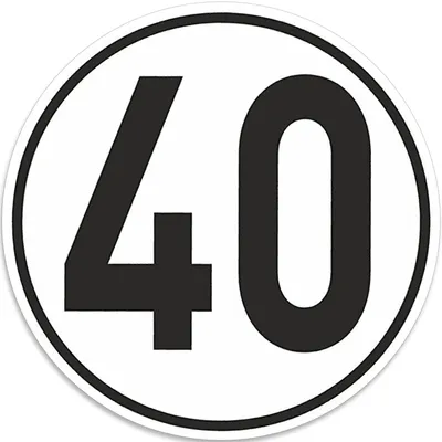 Immagine prodotto di adesivo 40 km/h I Dimensioni Ø 20 cm I Adesivo di velocità per veicoli a motore e rimorchi secondo § 58 StVZO I kfz_539