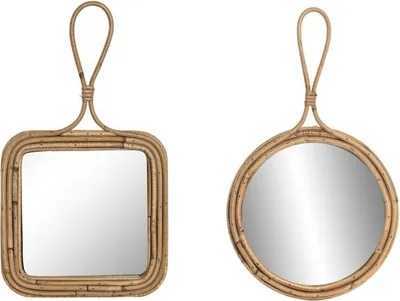 Obrázek produktu pro Nástěnné zrcadlo Home ESPRIT přírodní 24 x 2,5 x 40 cm (2 ks)