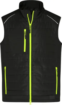 Produktbild von Softshellweste im attraktiven Materialmix black/neon-yellow, Gr. XXL