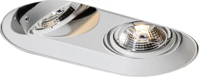Zdjęcie produktu dla QAZQA – nowoczesna okrągła oprawa wpuszczana, biała GU10 70 mm, 2-punktowa – salony, sypialnie – metalowa owalna – przystosowana do diod LED GU10